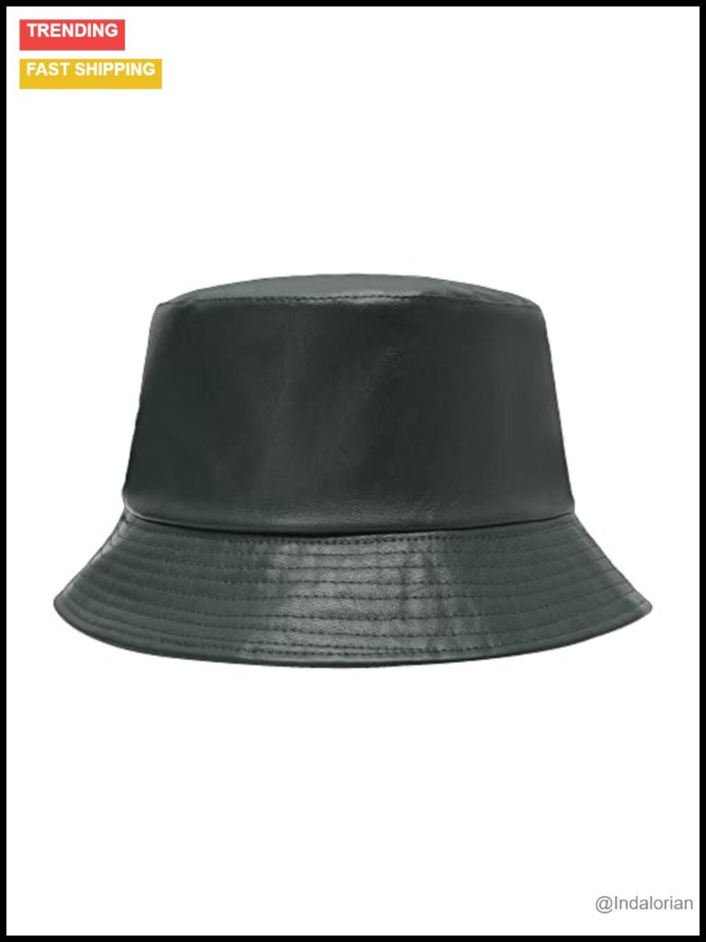 PU Leather Bucket Hat Waterproof Rain Hat Unisex Foldable Outdoor